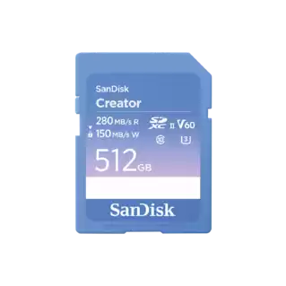SanDisk Creator SD UHS-II Card 512GB Front
